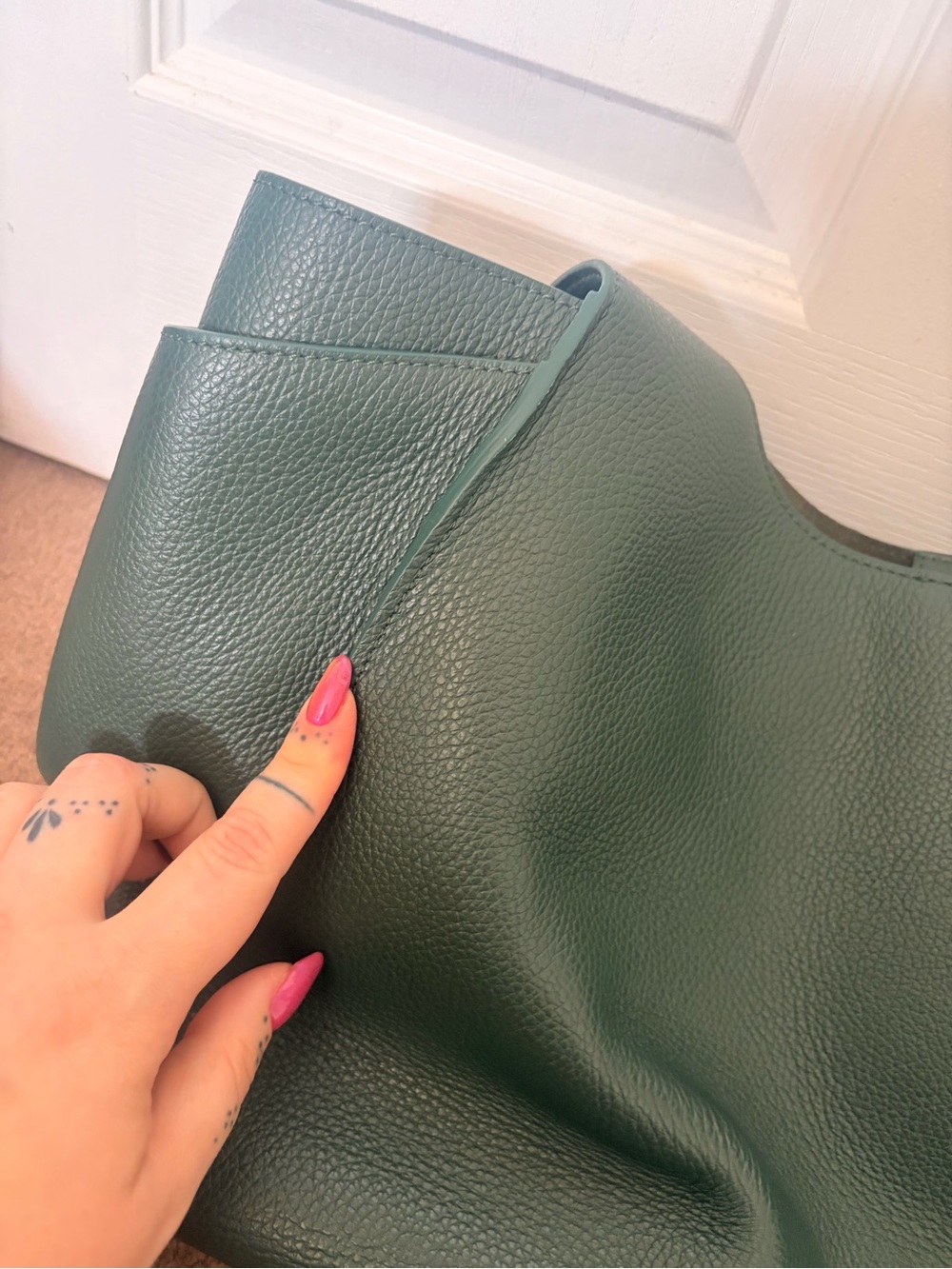 Cuyana teal double loop satchel - Picture 2 of 8